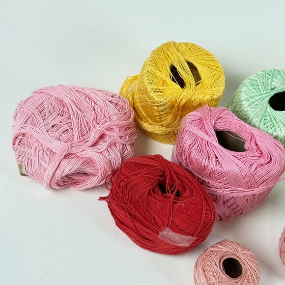 J&P Coats Knit Embroidery Crochet Thread Lot of 9 Multicolored Cotton Used Condi - Picture 6 of 8